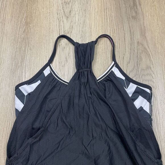 Lululemon Athletica Tank Top Womens 4 Black Chevron Racerback Shelf Bra Athletic - Picture 2 of 7
